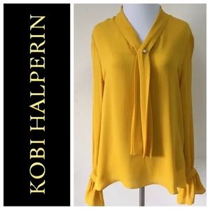 Kobi Halperin 100 percent Silk Blouse NWOT XS 💛
